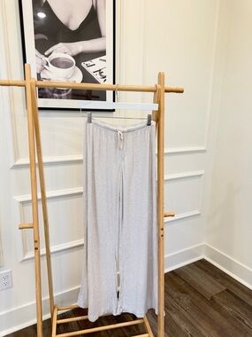 Auden Light Beige Ribbed Wide Leg Lounge Pants